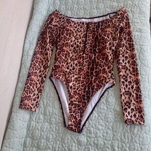 Shein leopard print bodysuit Sz Small
